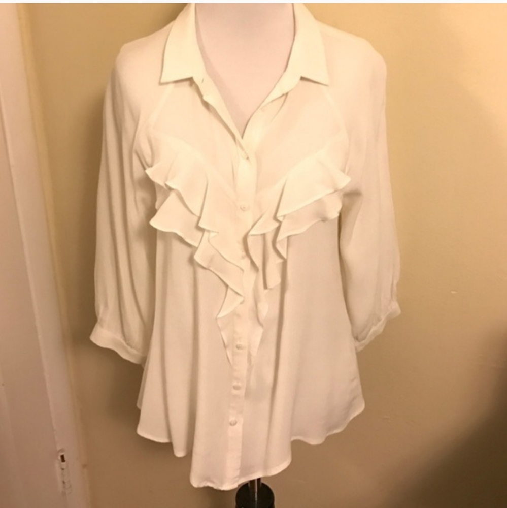 Anthropology lace back blouse